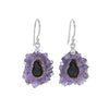 紫色鐘乳石紫水晶和純銀耳環 v1