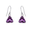 Trilliant Cut Amethyst Earrings