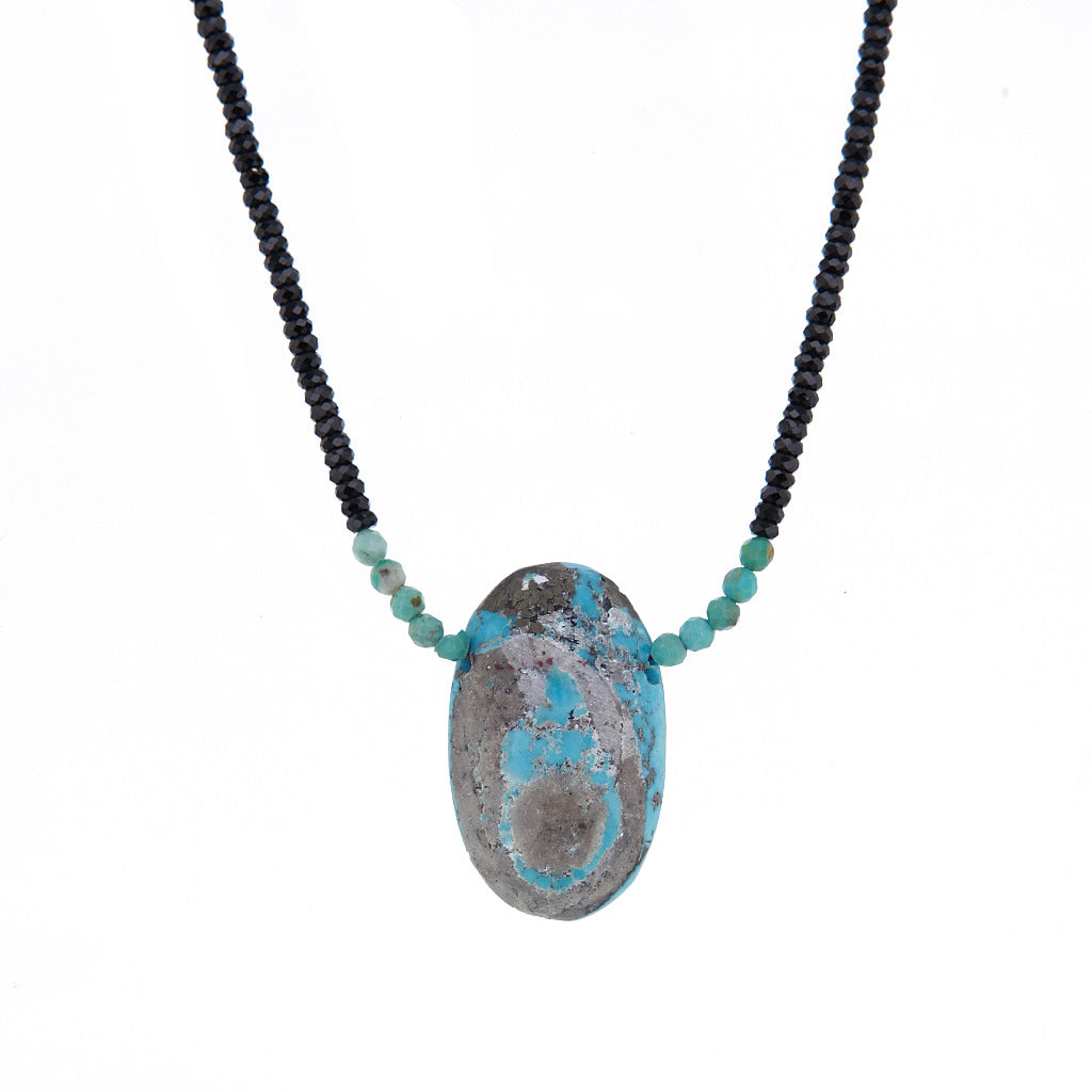Turquoise & Black Spinel Necklace