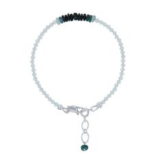 Green Sapphire & White Topaz Microbead Bracelet