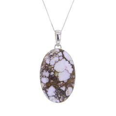 Oval Wild Horse Jasper Pendant in Sterling Silver