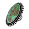 ERB 大型納瓦霍純銀戒指，鑲有羅伊斯頓綠松石，尺寸 9