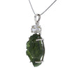Raw Moldavite & Herkimer Diamond Crystal Pendant Necklace v1