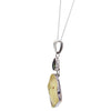 Double Power UP Libyan Desert Glass & Meteorite Sterling Silver Pendant Necklace