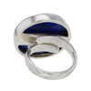 Runder verstellbarer Lapislazuli-Ring aus Sterlingsilber