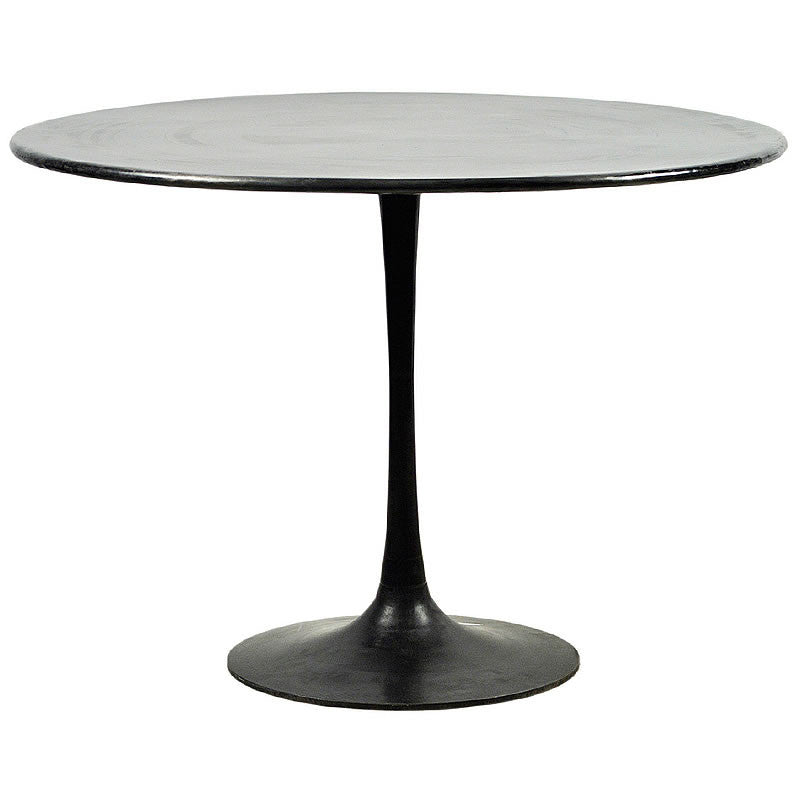 Aldo 42 吋現代工業金屬圓形底座桌，仿古飾面