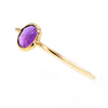 18K Solid Gold Ring with Hemisphere Amethyst Size 7