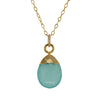 Petite Faceted Chalcedony Pendant Necklace in Gold Filled Sterling Silver