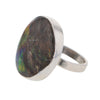 Faszinierender Ring aus Sterlingsilber mit natürlichem Boulder-Opal, Größe 8 – verstellbar 