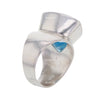Ring aus Sterlingsilber mit AAA-Blautopas im Trilliantschliff, Größe 11