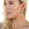 Brillante Ohrringe aus ozeangrünem Spinell im Princess-Schliff aus Sterlingsilber
