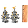 Weihnachtsbaum-Salz- und Pfefferstreuer-Set aus Sterlingsilberzinn