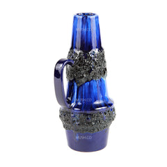 鈷藍色和黑色熔岩釉花瓶，西德製造，Scheurich v3