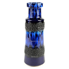 Scheurich 西德製造的鈷藍色和黑色熔岩釉花瓶
