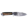 Maßgeschneidertes Messer mit 416-Lagen-Hi-Carbon-Damastklinge und Griff aus Kiefernzapfen