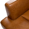 Caramel Brown Antiqued Leather Sofa With Brushed Brass Legs