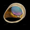Australian Lightning Ridge Blue Opal Cabochon Ring in 14K Solid Gold Size 8
