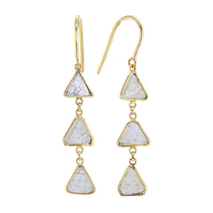 Diamond Slice Stack Earrings in 18K Solid Gold