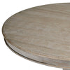 Rustikaler 47-Zoll-Esstisch mit gesägter Platte aus blondem indischem Hartholz mit versiegelter grauer Oberfläche