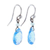 Petite Faceted Blue Topaz Crystal Earrings