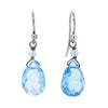 Petite Faceted Blue Topaz Crystal Earrings