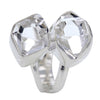 Duality Organic Facettierte Herkimer-Diamanten aus Sterlingsilber, Ringgröße 5,5