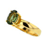 Venera Brilliant Faceted Moldavite Ring in Solid 14K Gold
