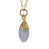Petite Faceted Moonstone Pendant Necklace in 14K Gold Plated Sterling Silver
