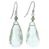 Faceted Green Amethyst Prasiolite Crystal Drop Earrings