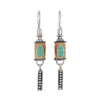 Green Anchor Turquoise and Ancient Fossil Artifact Earrings