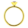 Ring aus 14 Karat vergoldetem Sterlingsilber mit rundem Amethyst-Kristall, Größe 7