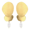 養殖珍珠和鍍金純銀疊式耳環，附耳柱附件