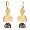 成品黃銅和拉長石月相疊式耳環