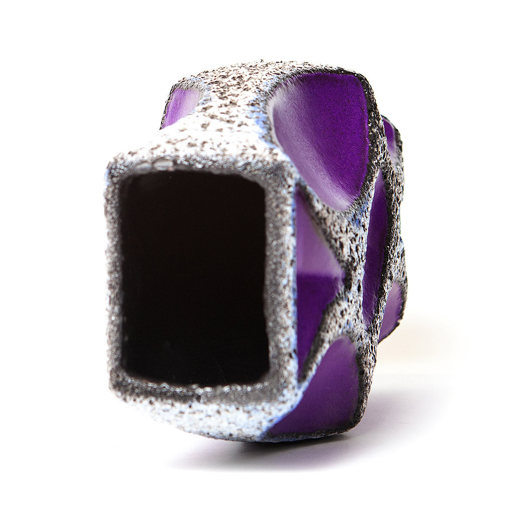 1970s Large Purple Roth Keramik Lozenge Vase 311 MUSH.CO