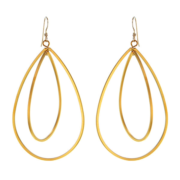 Teardrops Multi Hoop Earrings in Gold Plated Sterling Silver