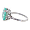 Brilliant Oval Cut Ocean Green Spinel Sterling Silver Ring Size 6