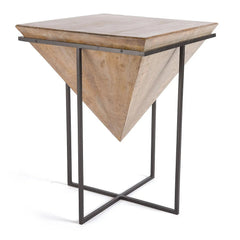 芒果木鐵金字塔邊桌