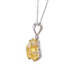 Raw Citrine Pendant Necklace in Sterling Silver Setting