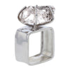 Roher Herkimer-Diamant-Quadrat-Ring aus Sterlingsilber, Größe 7