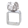 赫基默原鑽方形純銀戒指尺寸 7