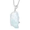 Raw Natural Blue Topaz & Sterling Silver Pendant Necklace