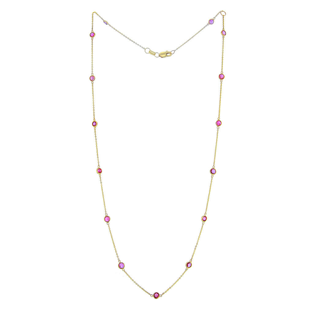 Natural Ruby on 14kt Solid Gold Necklace