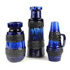 Scheurich 西德製造的鈷藍色和黑色熔岩釉花瓶