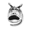 Happy Hippo Sculpted Sterling Silver Adjustable Ring