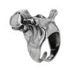 Happy Hippo Sculpted Sterling Silver Adjustable Ring