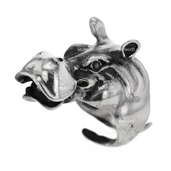 Happy Hippo Sculpted Sterling Silver Adjustable Ring