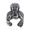 Lebensechter Oktopus-Ring aus Sterlingsilber, verstellbar 