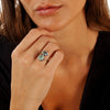 貓堇青石氧化純銀戒指，鍍青銅 Bora 尺寸 8