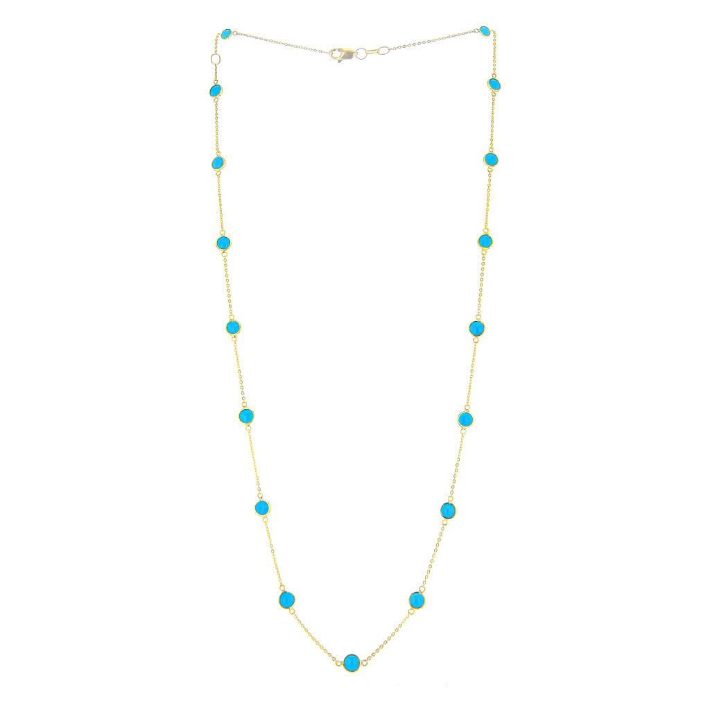 Beautiful Sleeping Beauty Turquoise on 14K Gold Necklace