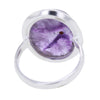 天然星星紫水晶凸圓純銀戒指尺寸 6 v1 